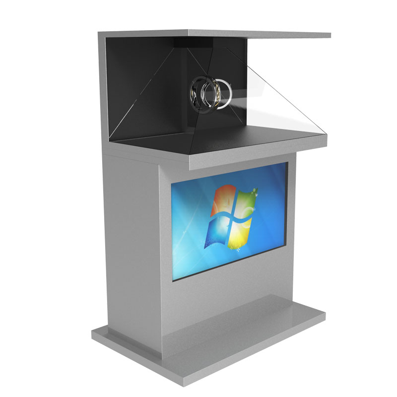 270 degree landing interactive holographic cabinet advertising machine