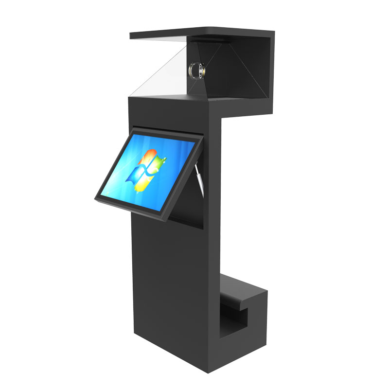 270 degree landing interactive holographic cabinet advertising machine